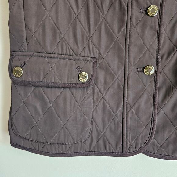 Talbots Brown Quilted Vest, Plush Interior, Sz M - Picture 3 of 8